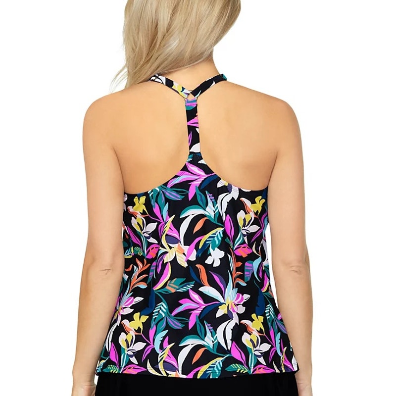 Island Escape Women's Tropical-Print Racerback Tankini Top