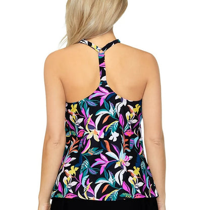 Island Escape Women's Tropical-Print Racerback Tankini Top