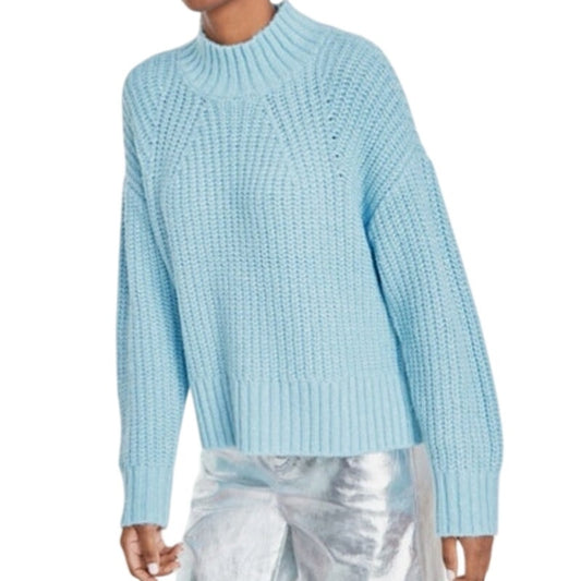 On 34th Women's Mock Neck Drop-Shoulder Sweater in Blue Mist
