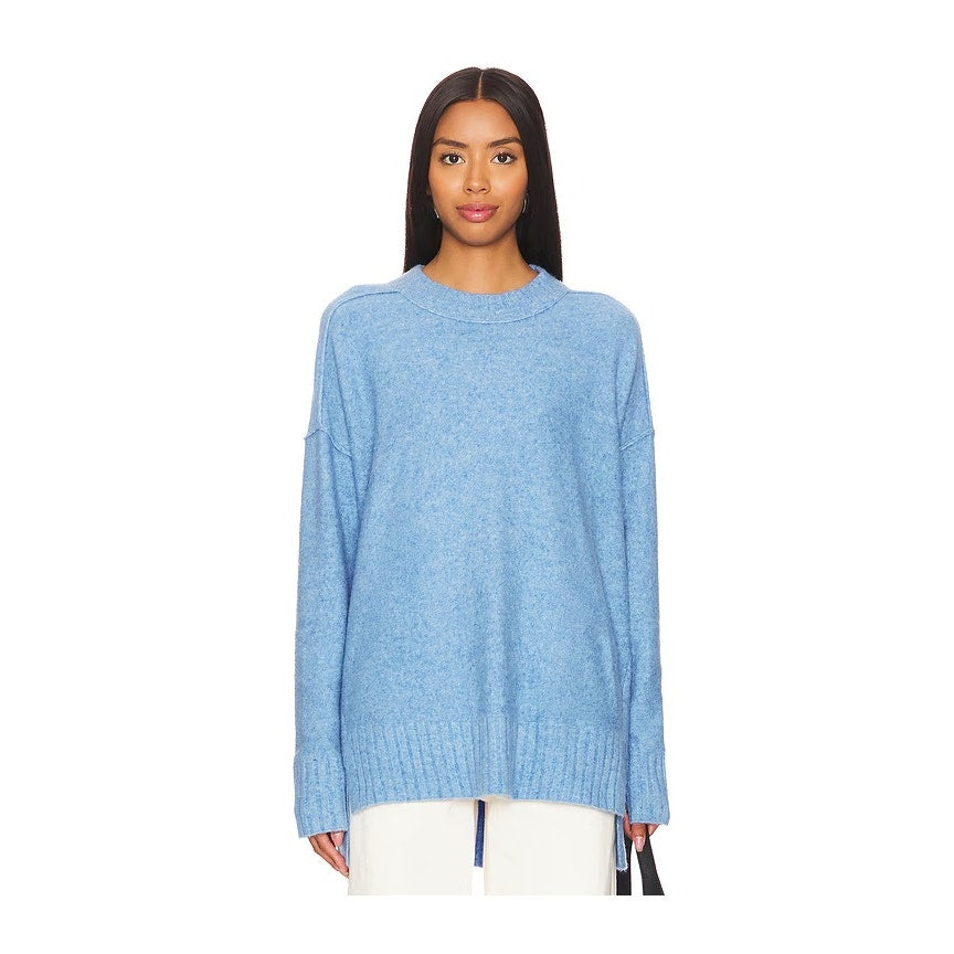 Free People Phoebe Pullover in Waterfall Heather Blue