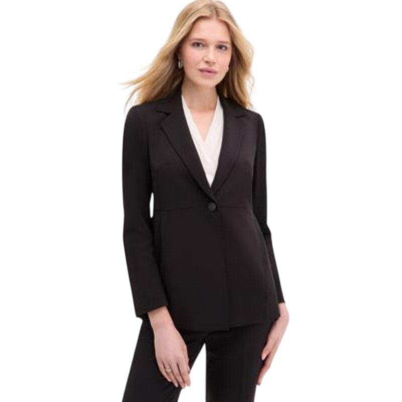 Anne Klein Women's Notch-Collar One-Button Blazer Jacket in Anne Black