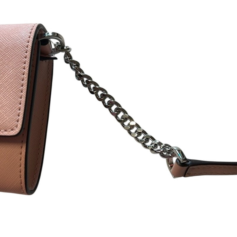 Michael Kors Jet Set Medium Saffiano Leather Convertible Wallet Chain Bag, Pink