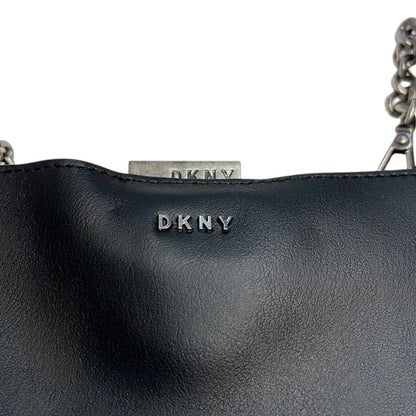 DKNY Farrah Leather Bucket Bag, White & Black Dual Tone Snap Closure Bag