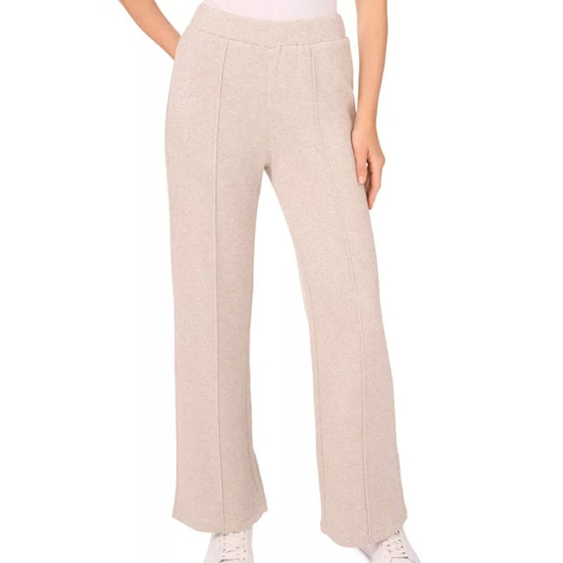 Vince Camuto Women's Brushed Knit Wide-Leg Pants in Dusty Oatmeal Tan