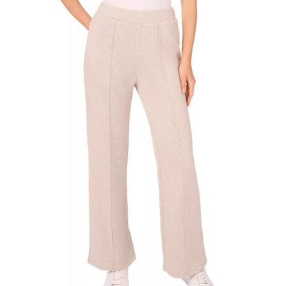 Vince Camuto Women's Brushed Knit Wide-Leg Pants in Dusty Oatmeal Tan