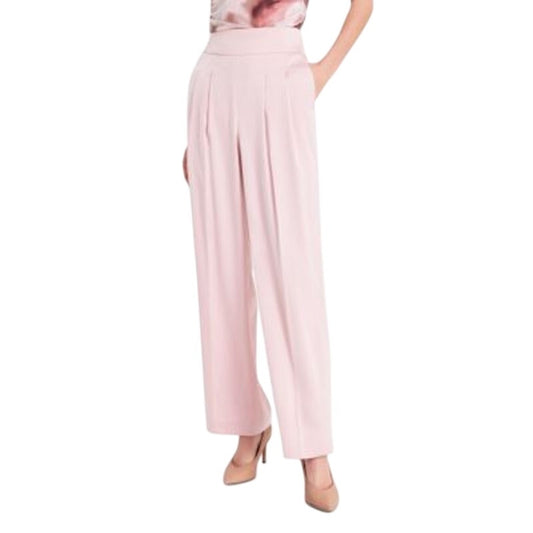 Bar III Women's High-Rise Wide-Leg Satin Pull-On Dress Pants in Desert Rose Pink