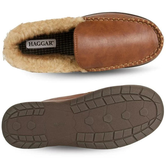 Haggar® Faux Leather Venetian Slippers Tan, Size Large (9.5-10.5)