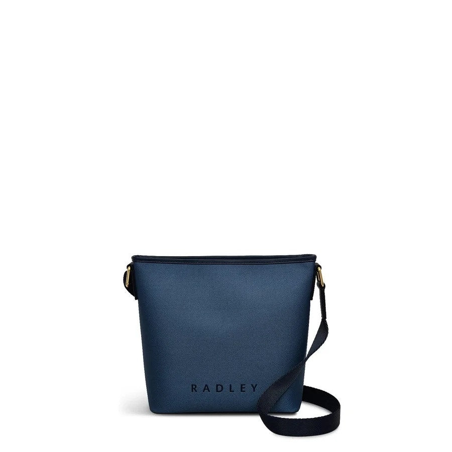 Addison Row Responsible Medium Ziptop Cross Body Bag In Open Blue