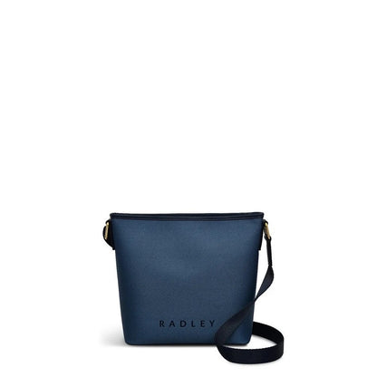 Addison Row Responsible Medium Ziptop Cross Body Bag In Open Blue