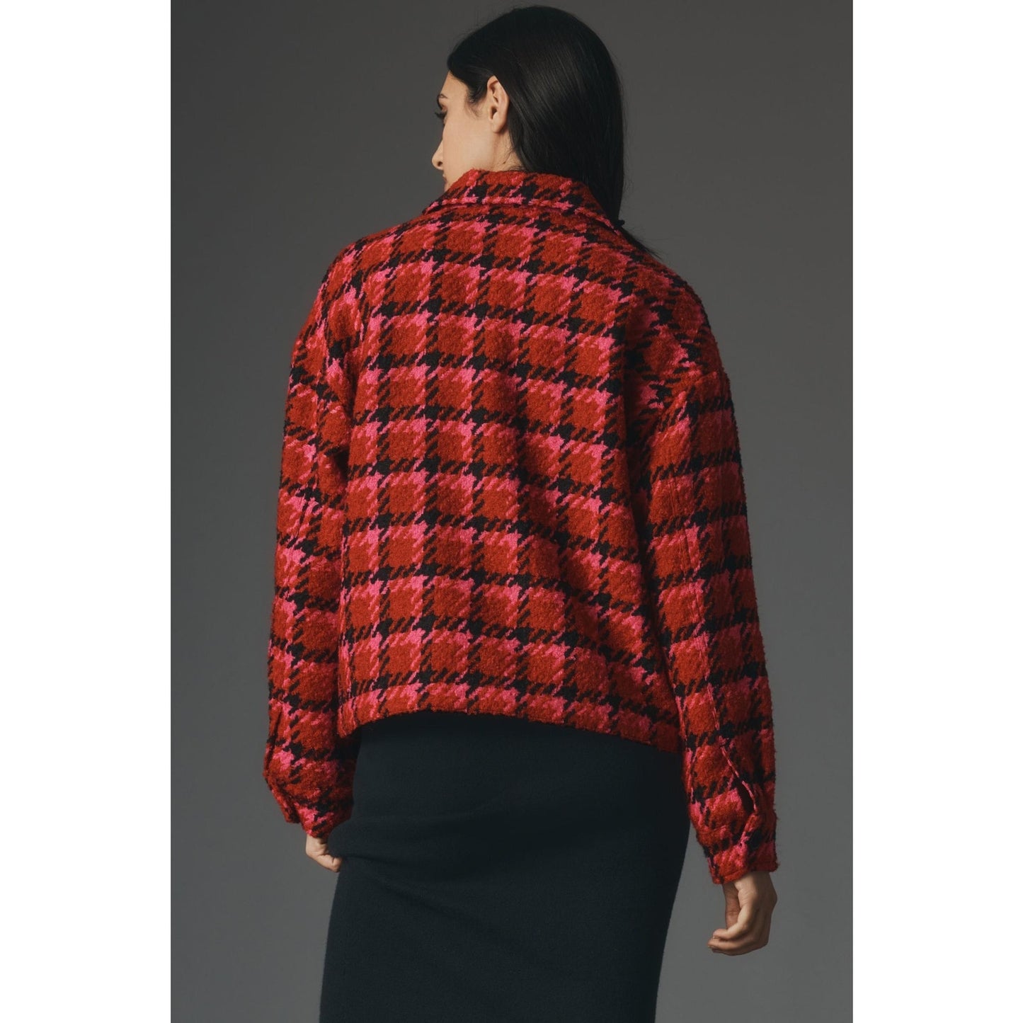 Sanctuary Women's Plaid Button-Front Shacket Lipstick Red Plaid