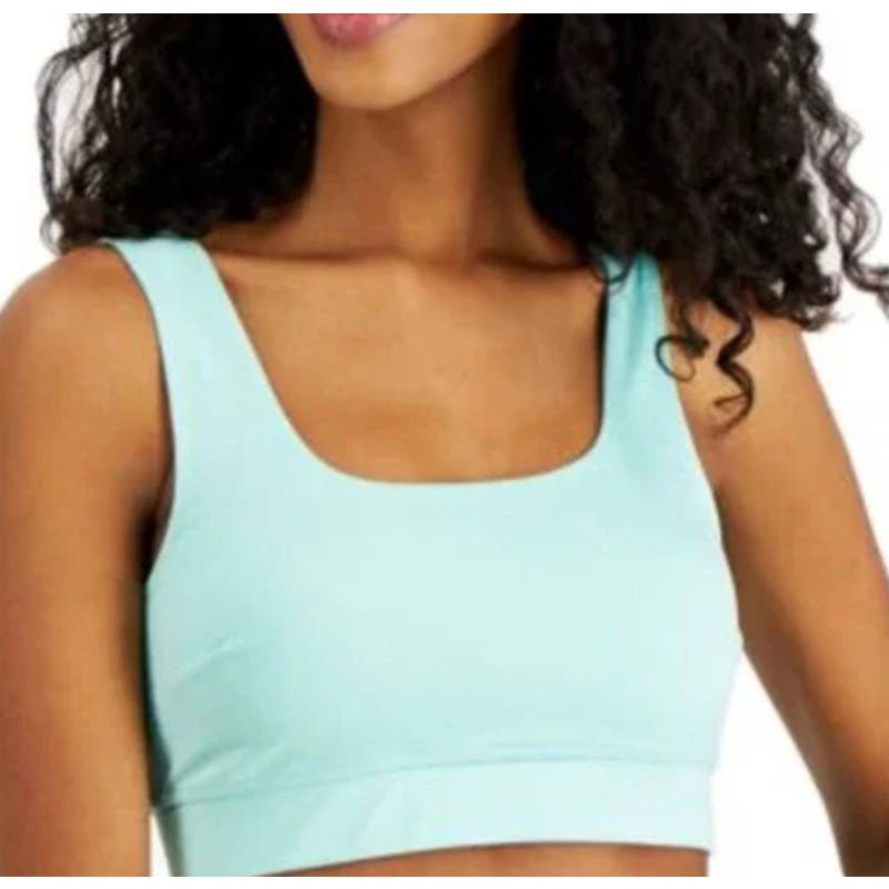 Jenni Women's Aqua Gloss Sports Bra, Size Medium