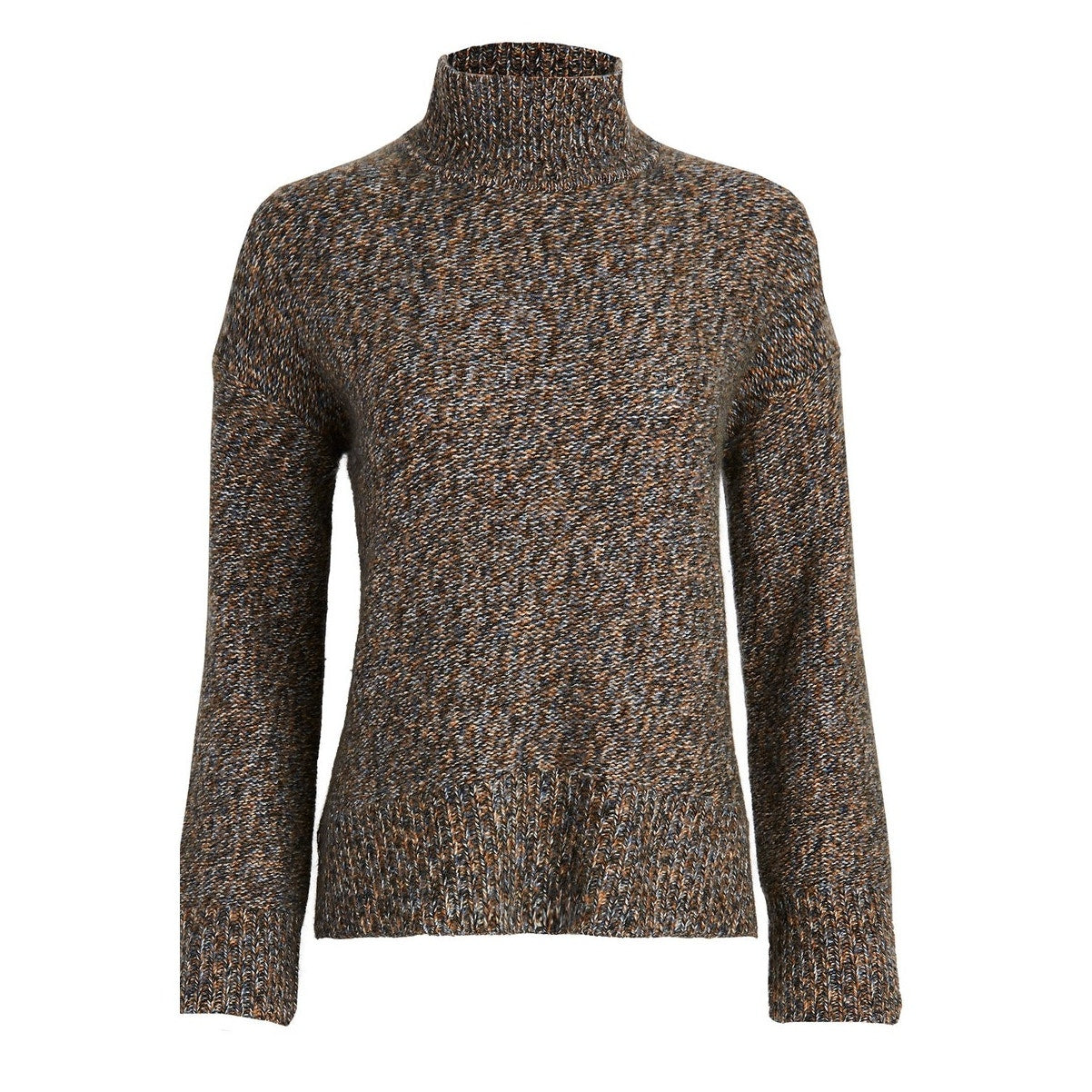 THEORY Karenia Cashmere Turtleneck Sweater Soft Denim Multi, PS