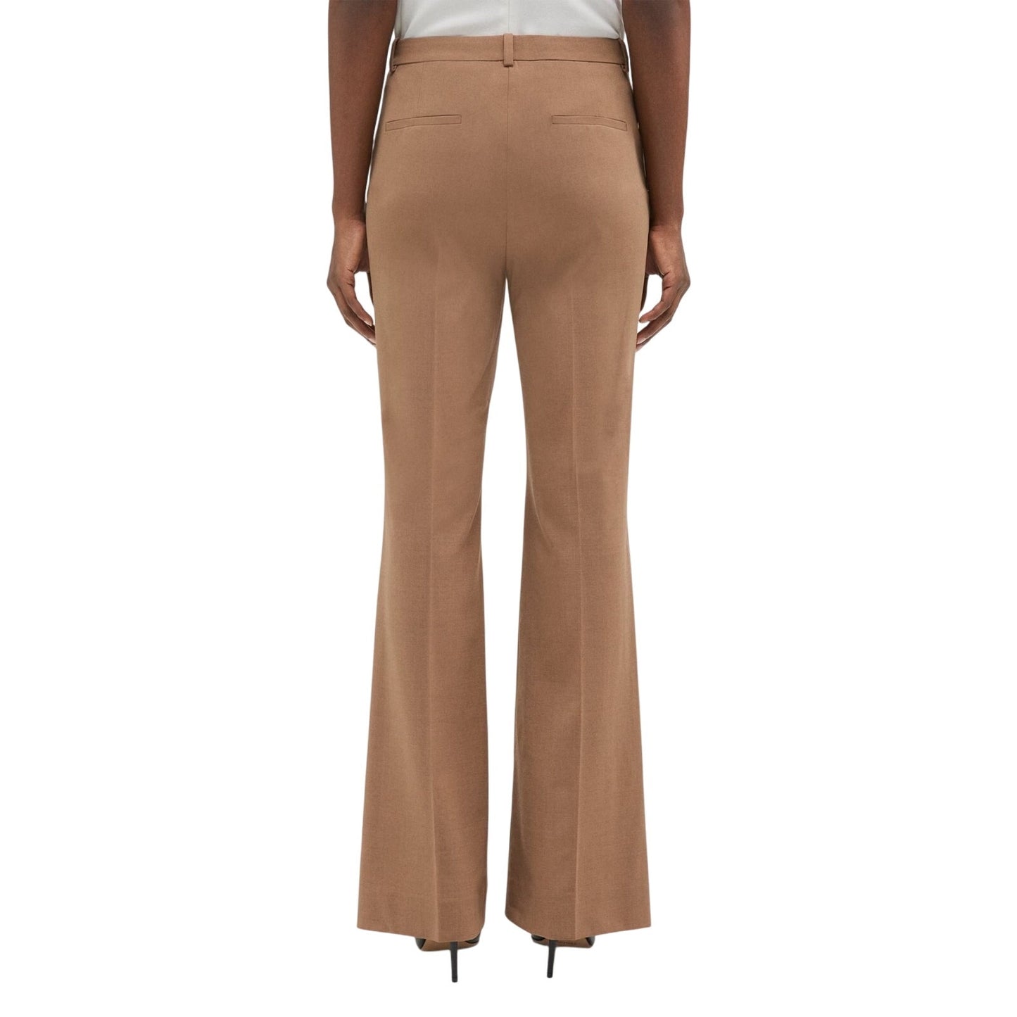 Theory Women's High-Waist Flare Pant in Palomino Stretch Wool, Size 0