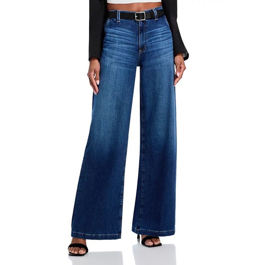 AG JEANS Women's "Stella" Low Slung Palazzo Jeans in Plume Blue, Size 28