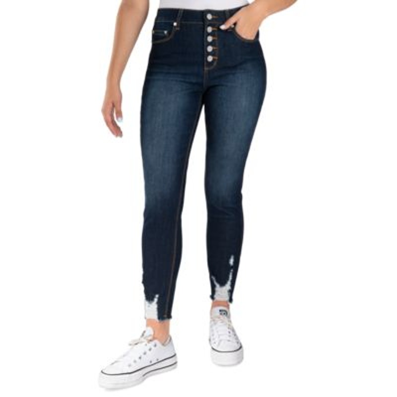 Indigo Rein Juniors Curvy High Rise Skinny Jeans, Dark Blue Wash