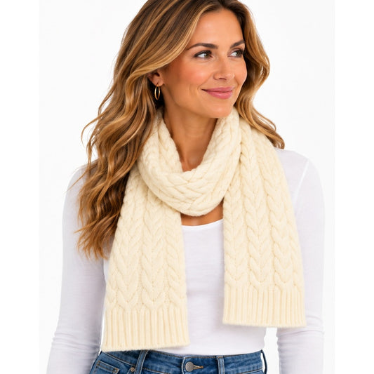 Aqua Brand Cable Knit Scarf in