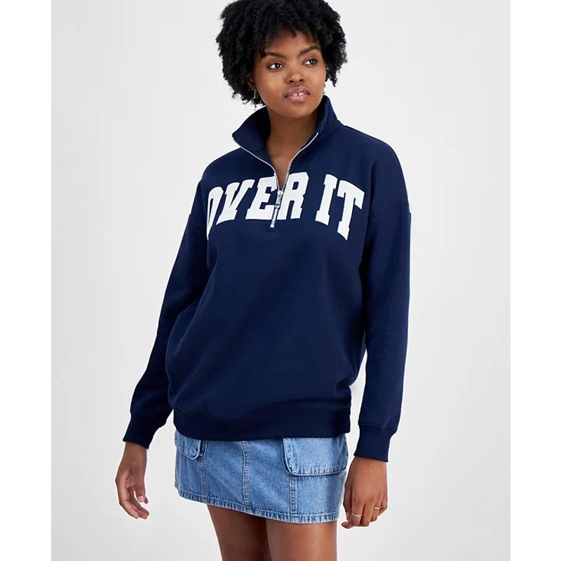 Self Esteem Self-Esteem Juniors' Over it Quarter-Zip Sweatshirt