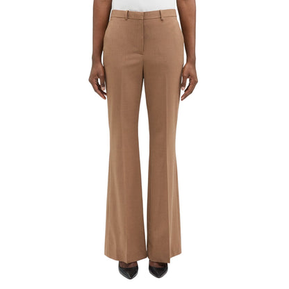 Theory Women's High-Waist Flare Pant in Palomino Stretch Wool, Size 0