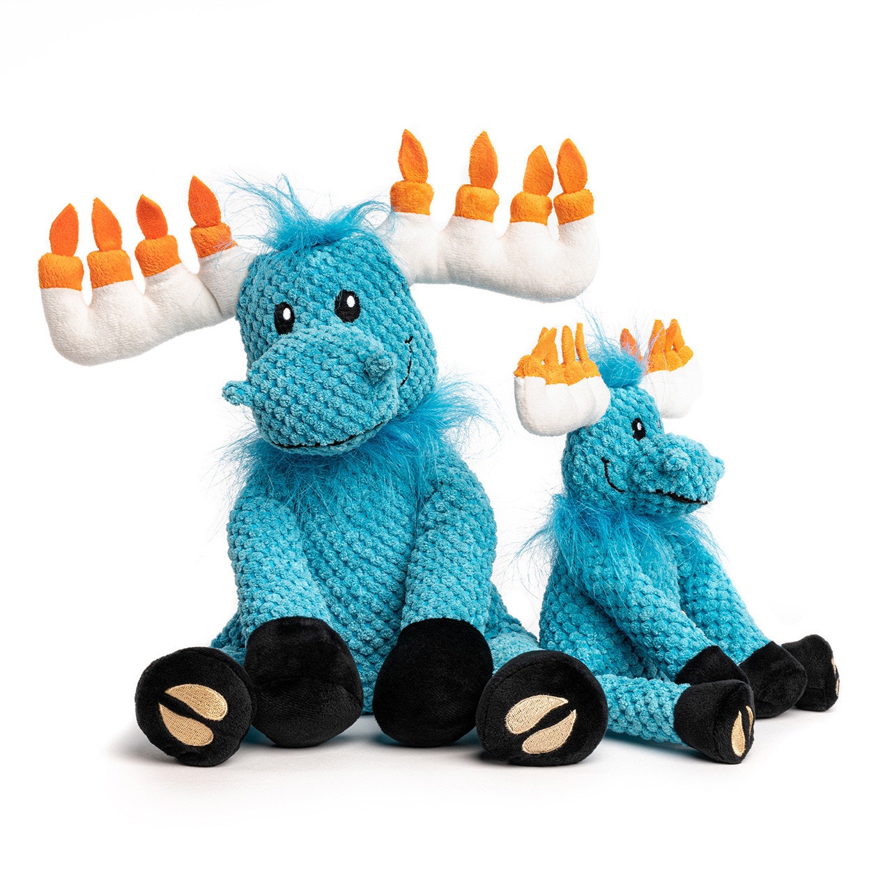 Fabdog Floppies Holiday Blue Menorah Hanukkah Moose Dog Chew Toy