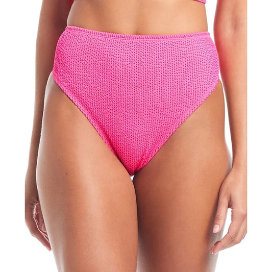 Bar III Women's High Leg High Rise Bikini Bottoms in Candy Kiss Pink