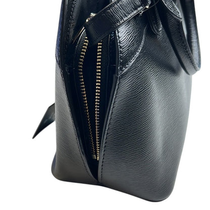 DKNY Black Leather “Bobi” Satchel Bag w/ Blue Keyring, Removable Strap, NWT!