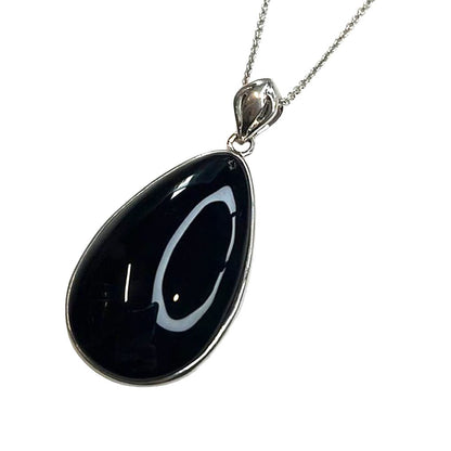 R. H. Macy Sterling Silver & Black Agate Teardrop Necklace