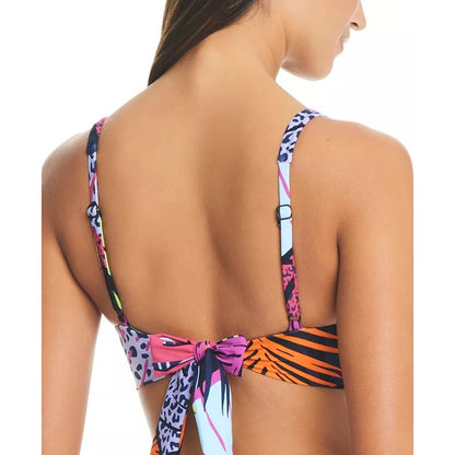 Bar III Women's Palm Prowl O-Ring Bikini Top In Tropical Multi