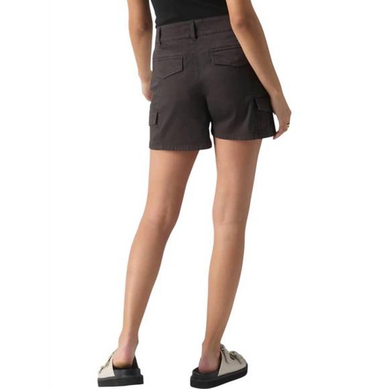 Sanctuary Women's "Rebel" High Rise Utility Shorts in Obsidian Black, Size 26