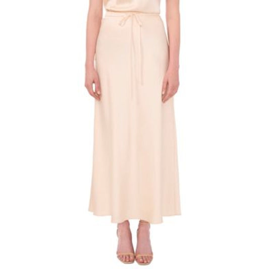 Parker Women's Drawstring Satin Skirt in Warm Pearl