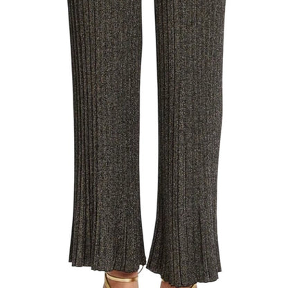 T Tahari Women's Wide-Leg Pull-On Pants in Black & Gold Lurex