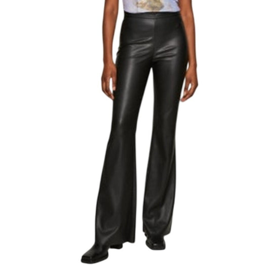 GUESS Marciano Women's Faux-Leather Flare Leg Pants in Black