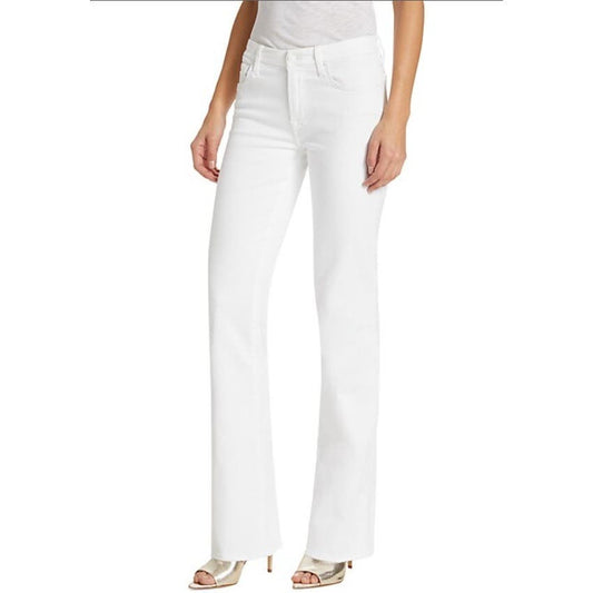 7 For All Mankind Kimmie Mid-Rise Stretch Boot-Cut Jeans White