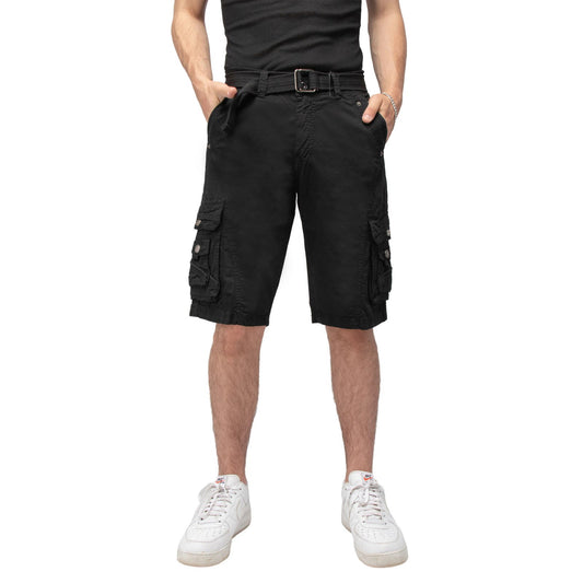 X-RAY Men's Belted Snap Detail Cargo Shorts Black, Size 44