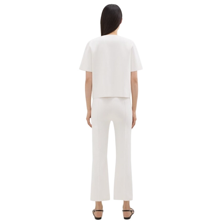 Theory Women's Cropped Flare Pant in Crepe Knit, Size Large