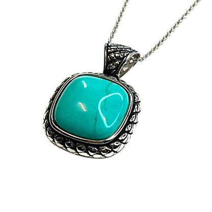 R. H. Macy Silver & Turquoise Square Necklace