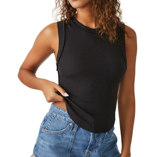 Free People Women's Sleeveless "Kate" Tank Top in Black