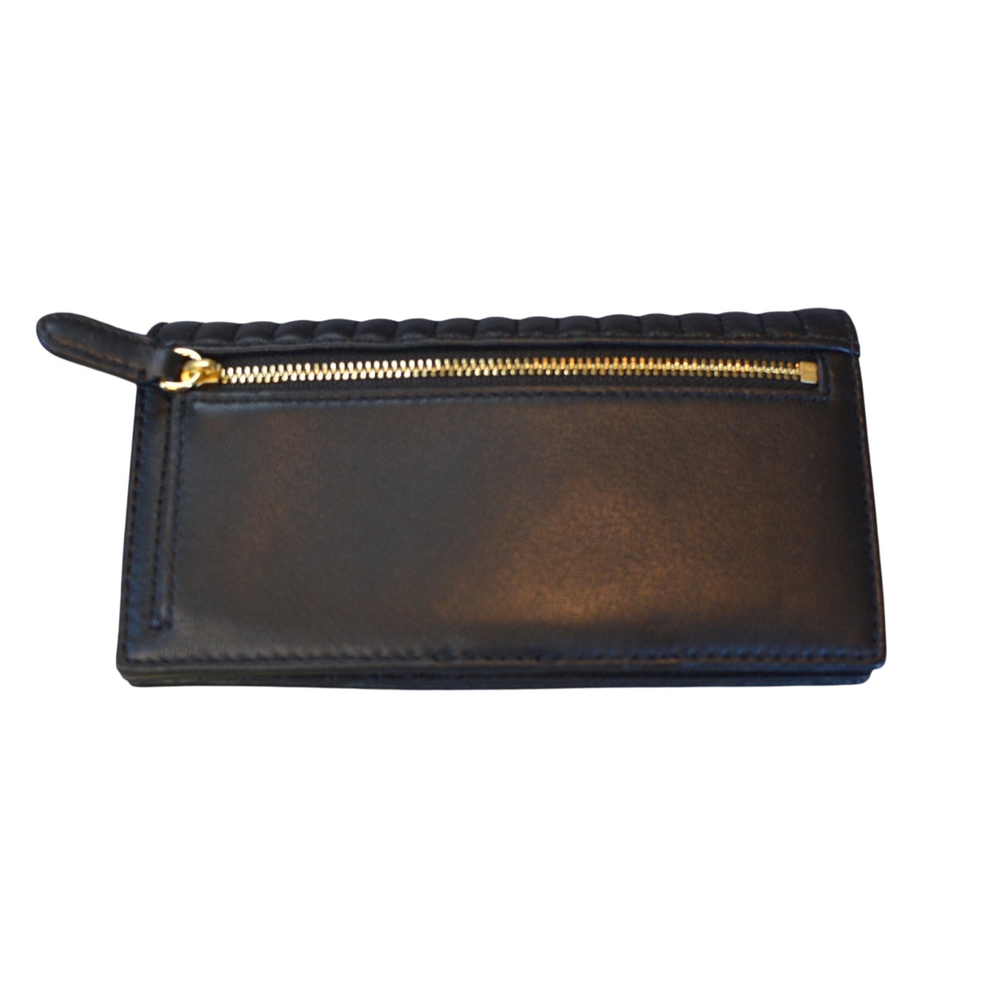 Ralph Lauren Women's Quilted Leather Foldover Wallet in Black
