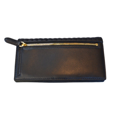 Ralph Lauren Women's Quilted Leather Foldover Wallet in Black
