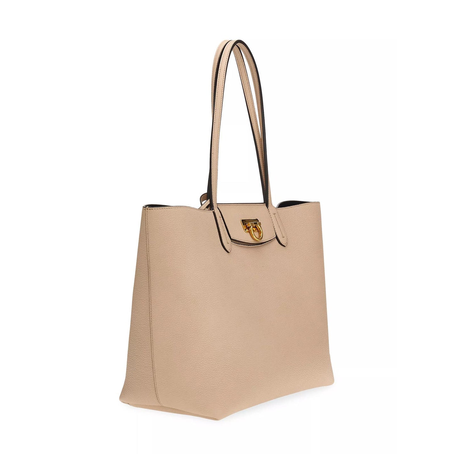 SALVATORE FERRAGAMO Leather Travel Tote In Daino Calfskin Tan