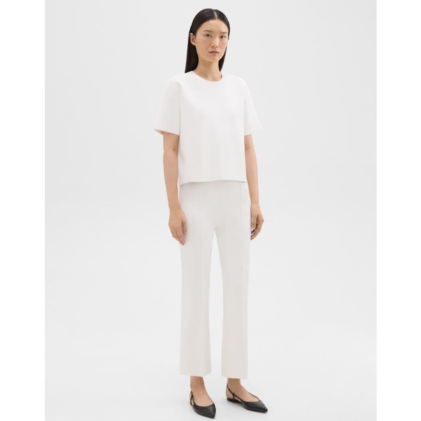 Theory Ladies Cropped Flare Pant in Crepe Knit, Size Large