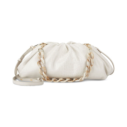 I.N.C. International Concepts KJ Croc Embossed Clutch in Bone