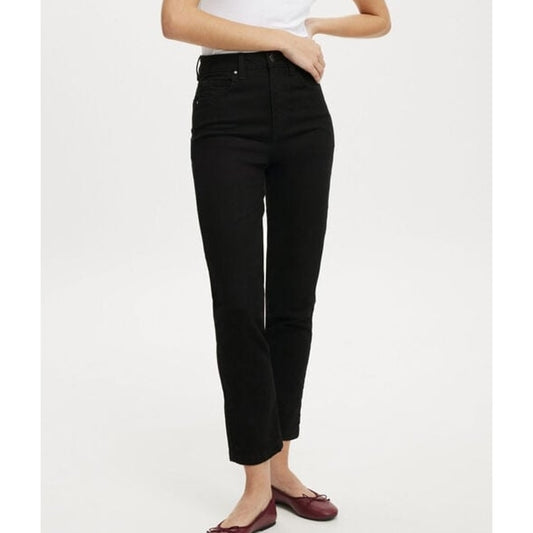 COTTON ON Juniors Stretch Mom Jeans in Black