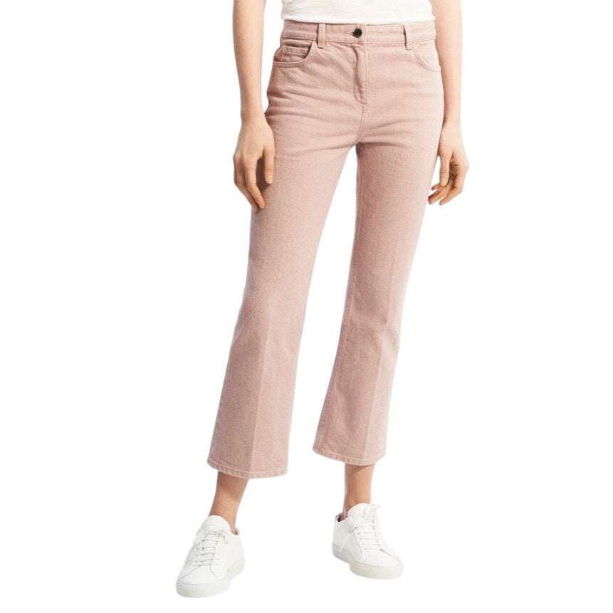 Theory Women's 5-Pocket Flare Jean in Dyed Denim Blush, Size 27