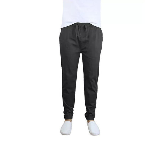 Galaxy By Harvic Men's Basic Stretch Twill Joggers In Black