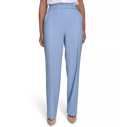 Calvin Klein Women's Faux-Denim Mid Rise Wide-Leg Pants In Light Indigo