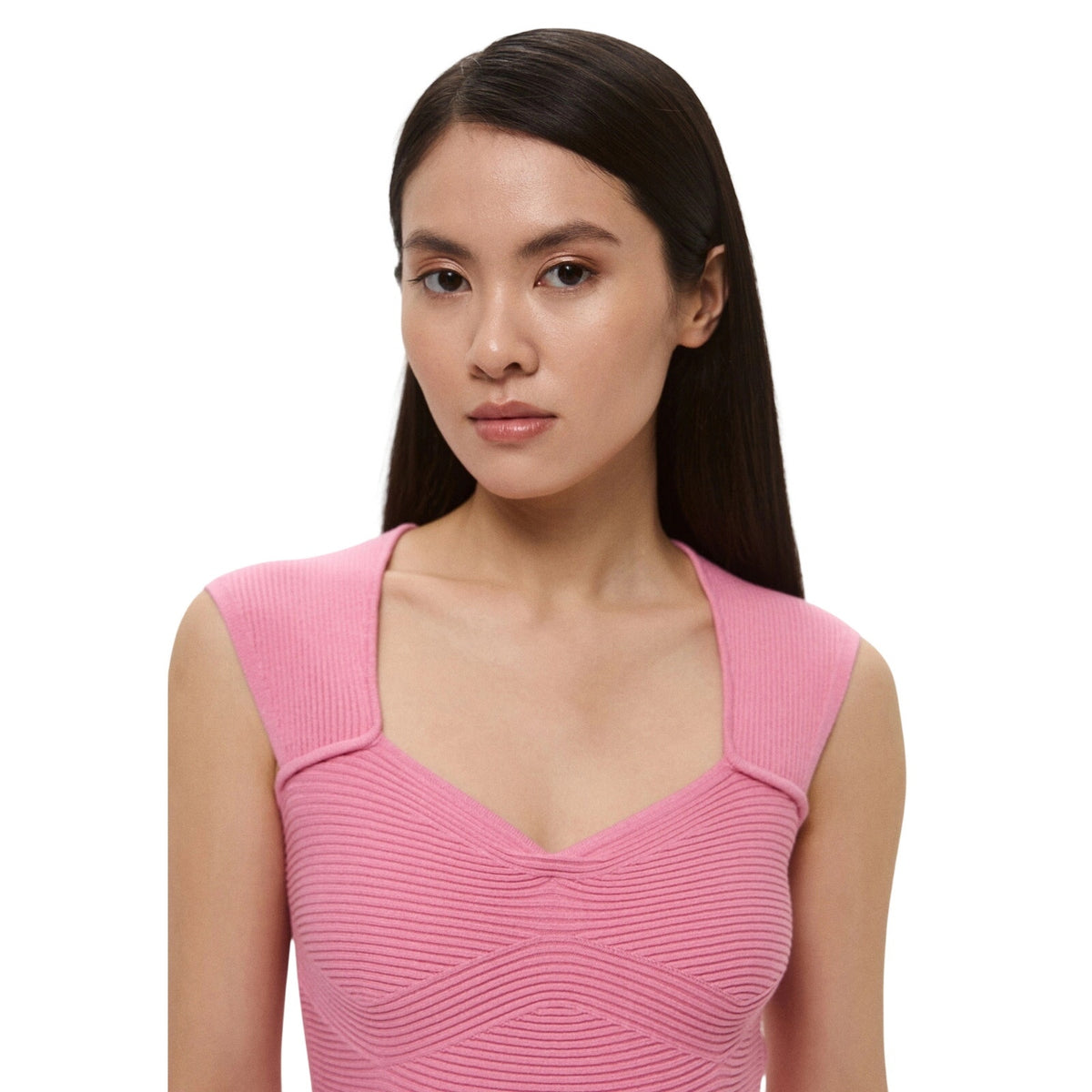 HUGO BOSS Orange Women's Sweetheart-Neck Sleeveless Knit Top in Flamingo Pink