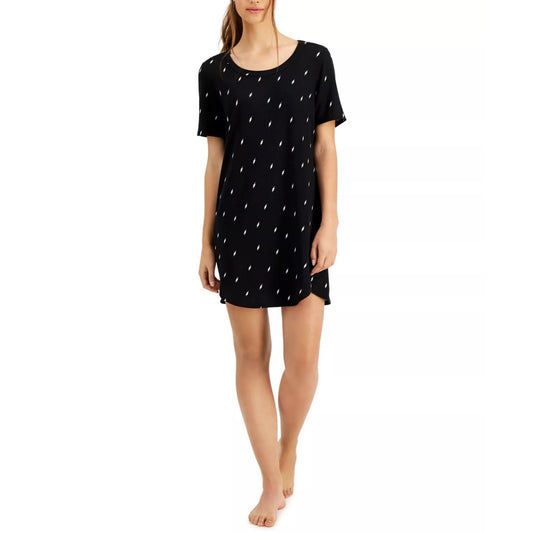 Jenni Super Soft Sleep Shirt Lightening Bolt In Black