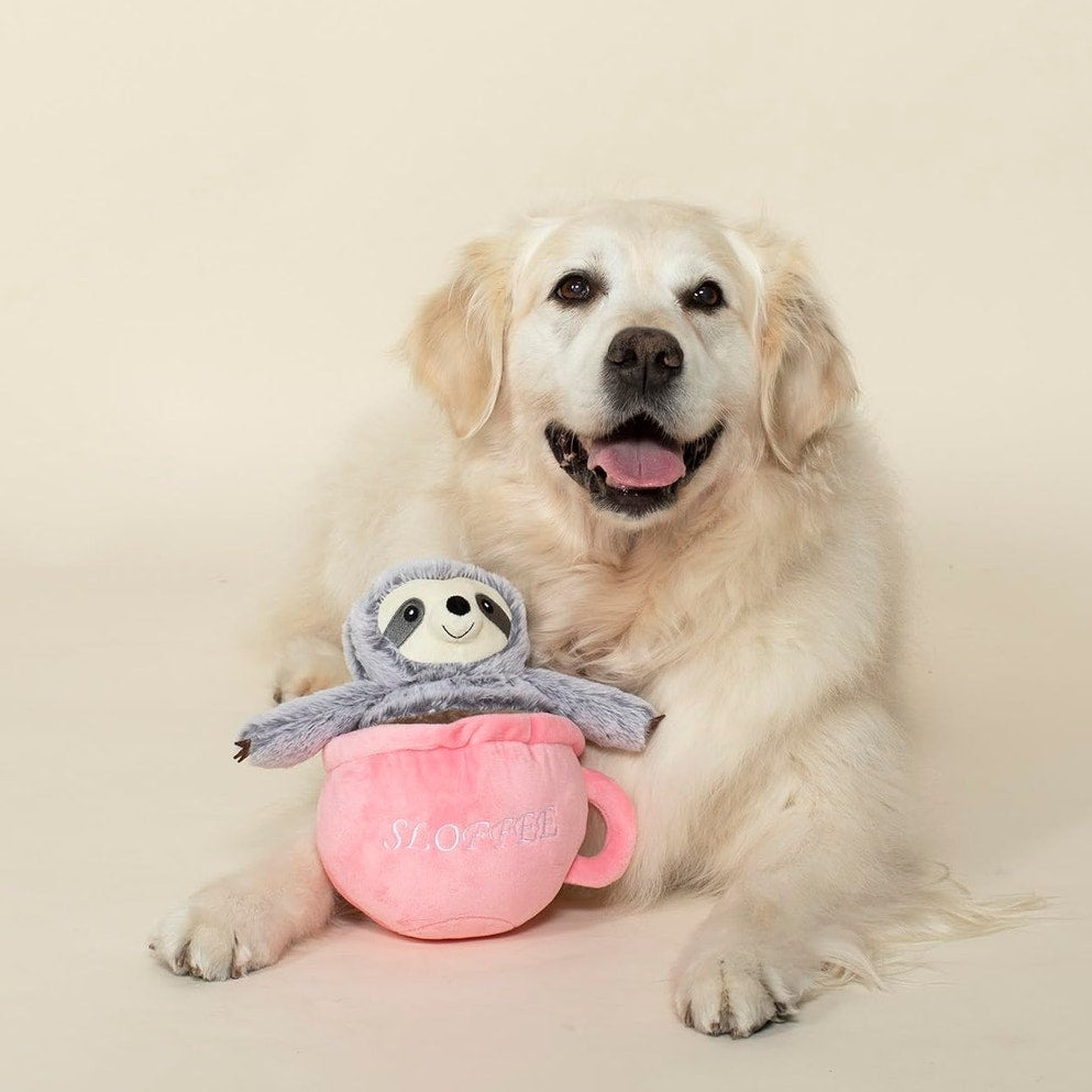 Fringe Best Dog Toybox Pink & Gray "Sloffee" Dog Chew Toy