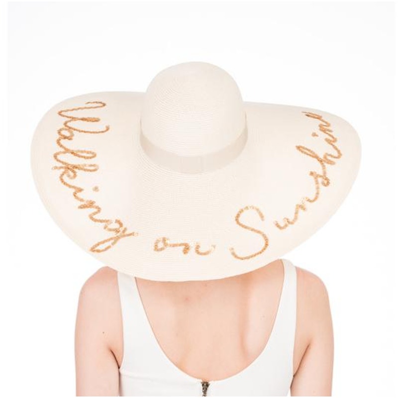 Eugenia Kim Ladies Cream "Walking on Sunshine" Sequin Sun Hat, OS