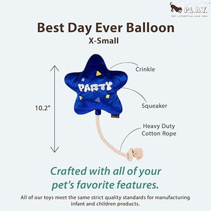 P.L.A.Y. Best Day Ever Balloon Plush Dog Toy Blue